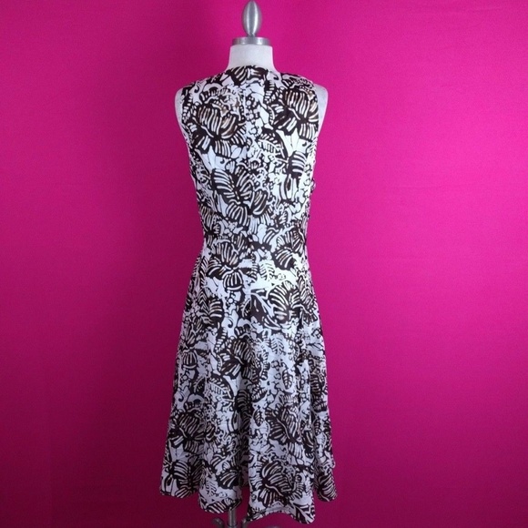 @ Jones New York sz 8 Aline Brown White Dress - Picture 4 of 7
